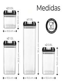 Juego de Recipientes Herméticos para Almacenar Alimentos, 15 Piezas Contenedores Organizadores, Sin BPA, Organización de Cocina y Alacena Recipientes de Plástico, para Congelador, Cocina, Gabinetes - 7pcs - Ver 2
