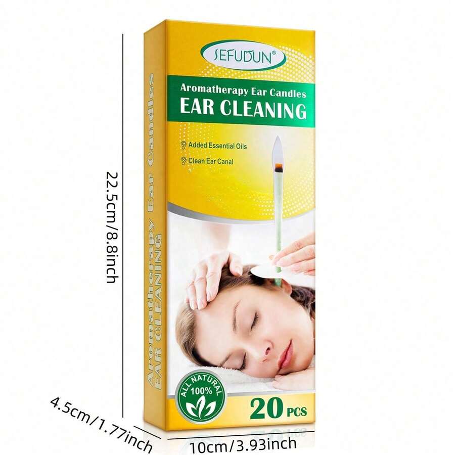 20pcs Aromatherapy Beeswax Ear Candles With Cones, Discs, And