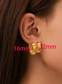 1Pair/2Pcs 4mm Width Stainless Steel Cute Earrings For Women Ladies Hoop Earrings Jewelry Valentines