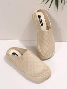 Populares pantuflas holgadas de baño para el hogar, diseño cómodo, suave y antideslizante. - Blanco - Ver 4