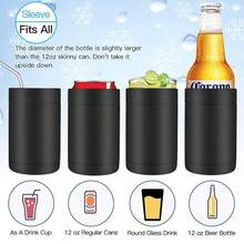 1入組雙層304不銹鋼12盎司可樂瓶、葡萄酒罐、飲料罐、冷隔熱杯、真空戶外冷凝器、汽車杯、辦公室簡約無手把車杯、便攜式雙層冷隔熱罐 - 寶藍色 - 查看 3