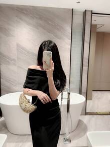 Moonlit EveBag Luxurious Rhinestone Evening Clutch Bag For Women, Shiny Box-Shaped Party Prom Handbag For Formal Events