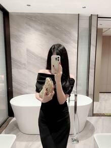 Moonlit EveBag Luxurious Rhinestone Evening Clutch Bag For Women, Shiny Box-Shaped Party Prom Handbag For Formal Events