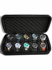 1pc 10 Slots Watch Storage Box, Carry Case, Watch Display Organizer, Watch Box Holder Display Cabinet, Hard Shell Zipper Watch Carry Case