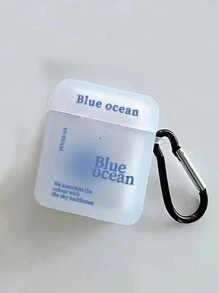 1pc Blue Ocean Style Earphone Case Compatible With Airpods Pro Pro2 Airpods 3 Airpods2 1 Airpods 4 Wireless Bluetooth Headphone Protective Cover
