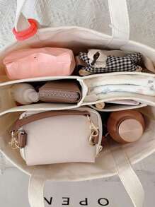 新款时尚大容量多隔层女士手提包，时尚百搭，设计独特，配有可调节可拆卸肩带，适合通勤、外出、购物和收纳。学生托特包采用多层设计，非常适合海滩、学校、工作和日常使用。