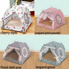 DODOPET 1pc Tenda para Acampamento de Gato Dobrável, Casa de Tenda para Gato/Cachorro Semi-Fechada ao Ar Livre, Cama Respirável Para Animais de Estimação com Menos de 11lb (Padrão de Tapete e Cor da Tenda Aleatórios) - Multicolorido - Ver 9