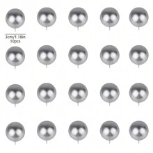 10PCS Balls Cake Topper Boho Grass Cake Topper White Gold  Balls Happy Birthday Cake Decorations For Wedding Party - Green - View 6