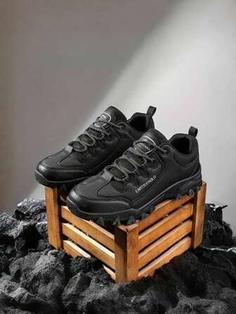 Men's Solid Color Casual Outdoor Shoes, Suitable For Daily Wear