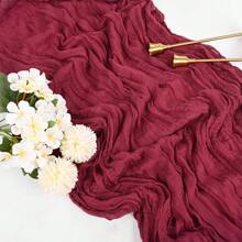 10pcs Rectangular Table Runner, 180*90cm, 300*90cm, 400*90cm, Cheese Cloth Table Runner, Boho Cheesecloth Table Cloth, Transparent Tablecloth, Suitable For Wedding Bride Baby Shower Birthday Or Holiday Party Cake Table Decor, Romantic Banquet Table Decor Chiffon Table Runner For Birthday, Wedding, Party, Holiday Celebration And Baby Shower