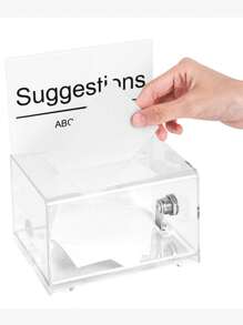 Boîte de collecte de dons transparente, boîte de tirage au sort, boîte à suggestions, boîte d'épargne, boîte à billets, boîte en acrylique pour collecte de fonds, tirelire, boîte à serrure