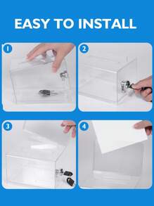 Boîte de collecte de dons transparente, boîte de tirage au sort, boîte à suggestions, boîte d'épargne, boîte à billets, boîte en acrylique pour collecte de fonds, tirelire, boîte à serrure