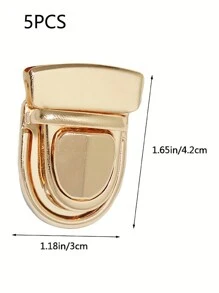 5个/10个金属鸭嘴扣锁，行李箱五金配件盾形铁扣锁，手提包肩带扣纽扣DIY钱包盒手提包配件，行李箱手提包金属锁DIY包包金属锁鸭嘴扣纽扣，包包配件五金零件 - 金色 - 查看 5