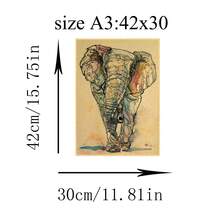 6 piezas Encantador elefante y ciervo cartel retro en forma de pegatinas de pared para decoración de hogar, bar, cafetería, 42*30 cm (sin marco) - Multicolor - Ver 5