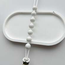 1pc Baby  Silicone Pacifier Teether Toy Clip With Wooden Clip - Round Beads Pure White Model - View 8