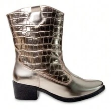 Women Mid-Calf Boots - 金色 - 查看 5