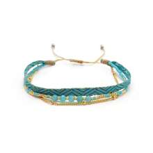 Colombia Style Woven Multi-Layered Bracelet, Minimalist Design With Beads, For Women, Spring & Summer
