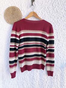 Women Sweaters - 酒紅色 - 查看 2