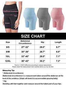 Women's Maternity Yoga Shorts Over The Belly Bump Summer Workout Biker Running Active Short  Athletic Pregnant Pants With Pockets - Hồng - Xem 3