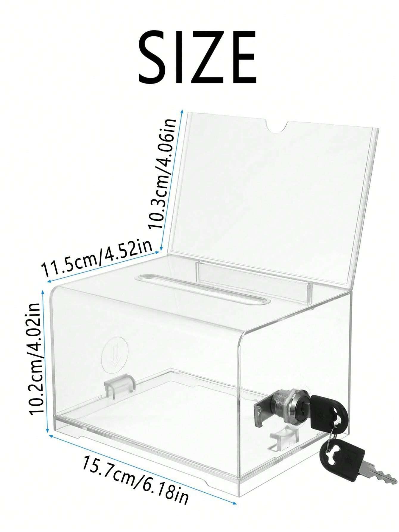 Clear Donation Storage Jar Trading Lock Ballot Raffle Suggestion Box ...