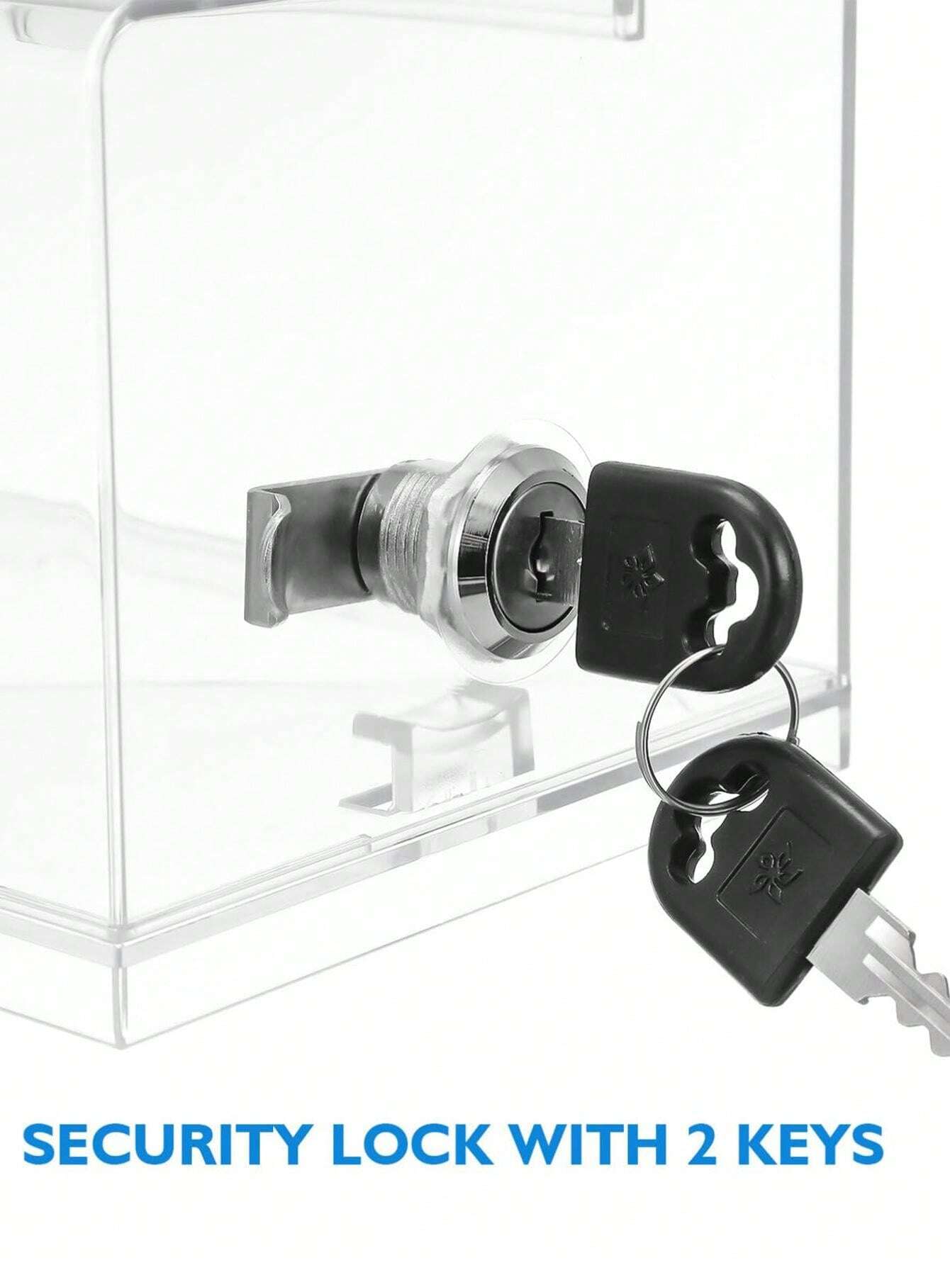 Clear Donation Storage Jar Trading Lock Ballot Raffle Suggestion Box