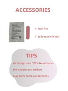 10Pcs Handmade Press On Nail False Nail Fake Nail Tip Nail Stickers Rhinestone Decor French White Butterfly Short Eye Cat 3D Creative Funny Comic Flower Floral Cute Modern Japanese Style Women And Girl Wedding White Black Red Pink Gift Press On Nails Nail Supplies Nails - Pink - View 3