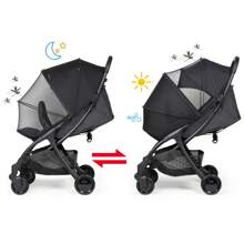 Beberoad 2 in 1 Moskitonetz mit Sonnenschutz für Kinderwagen & Buggy, Universalgröße Sonnenschutz für Kinderwagen, UV-Schutz 50+, Reißfest & Waschbar| Idealer Schutz vor Sonnenlicht