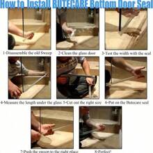 2pcs H-Shaped Bottom Seal And Side Seal For Frameless Shower Door, 5 Segments Installation Pattern, Fits 3/8" And 1/4" (19.68"X2) Glass, Prevent Leakage And Form A Waterproof Barrier - 2 Pieces 1/4 Inch Glass Door Side Seals - View 10