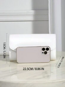 1pc Solid Color Pu Magnetic Closure Chain Clutch Bag For Daily Use, Date And Party, Essential Wedding Items,Perfectly Matching With Graduation Dress, Prom Dresses