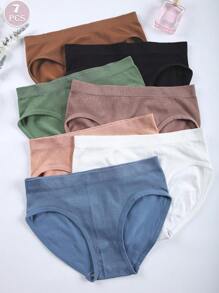 7pcs  Stretchy Intimates Briefs Perfect For Everyday Wear Women's Lingerie Women Underwear Panties - 彩色 - 查看 1
