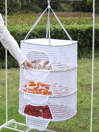 Foldable Drying Net With Fly-Proof Cover, A "Must-Have" Tool For Drying Fish, Vegetables, Etc., Suitable For Household Use On Balcony.