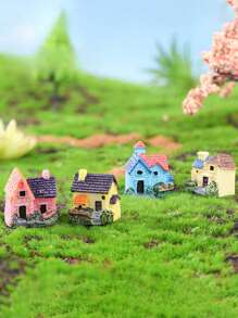 4pcs Micro Landscape Countryside Cottage House Decoration Accessories Outdoor Garden Mini Ornaments