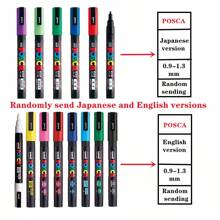 Uni Feutre Acrylique Paint Marker Pen PC-3M Colors Fine Point 0.9-1.3mm Painting Graffiti Anime Advertising Art Drawing Pen Back To School