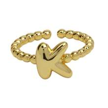 Anillos ajustables con letras de burbuja de estilo minimalista y elegante, adecuados para el uso diario de las mujeres, perfectos para regalos de cumpleaños