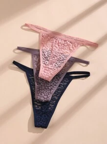 5pcs Women's Sexy Lace G-String, Comfortable And Breathable Low-Waist Underwear Set, Low Rise