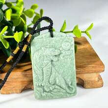 1入款天然綠色玉虎牌垂墜，降龍垂墜，玉虎垂墜，飾品垂墜。 - 彩色 - 查看 3