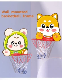 Cartoon Elephant & Lion Basketball Board, Hanging Type Portable Kids Indoor & Outdoor Sports Play Toy Basketball Board, No-Drills Gift For Children's Birthday