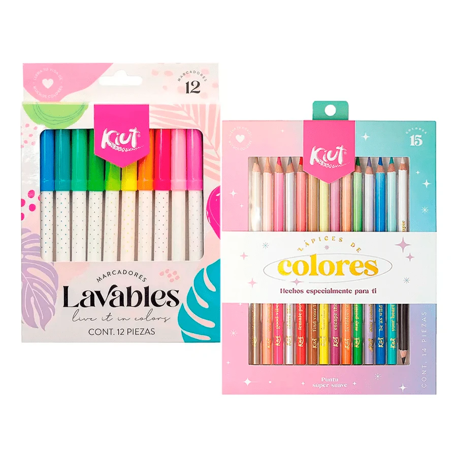 Regalo* + Set Kiut Colores De Madera + Plumones Lavables - Multicolor - Ver 1