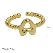 Anillos ajustables con letras de burbuja de estilo minimalista y elegante, adecuados para el uso diario de las mujeres, perfectos para regalos de cumpleaños