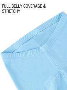 Women's Maternity Yoga Shorts Over The Belly Bump Summer Workout Biker Running Active Short  Athletic Pregnant Pants With Pockets - 藍色 - 查看 3