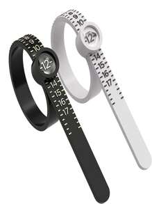 1pc Adjustable Ring Sizer With Magnifying Glass & Tape Measure, US, UK, EU Ring Sizes