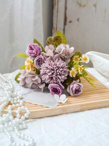 1pc Artificial Hydrangea Flower Bouquet Decoration For Window Display, Wedding And Home Decor