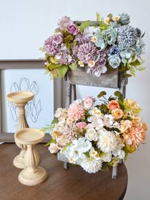 1pc Artificial Hydrangea Flower Bouquet Decoration For Window Display, Wedding And Home Decor