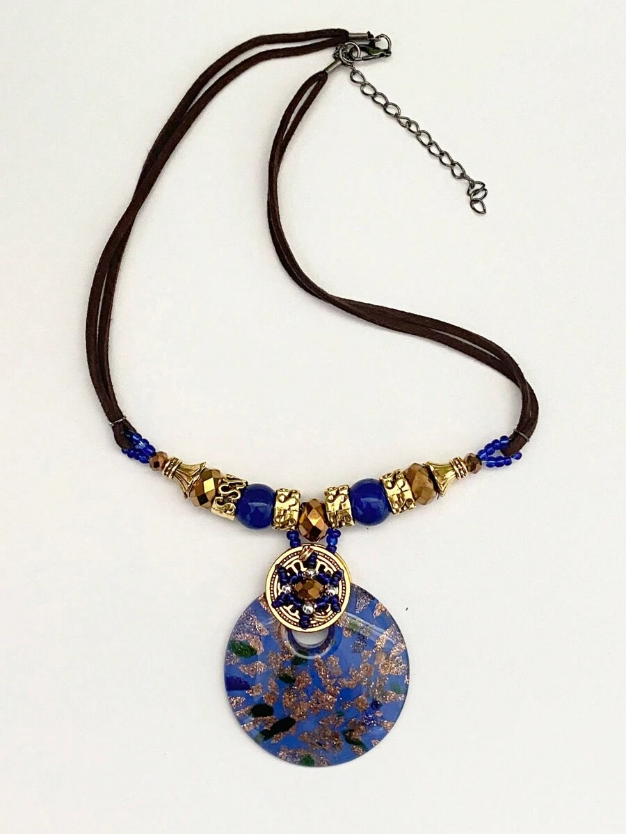 1 pezzo di moda bohémien perline di vetro regalo del festival Collana donna a catena collarbone