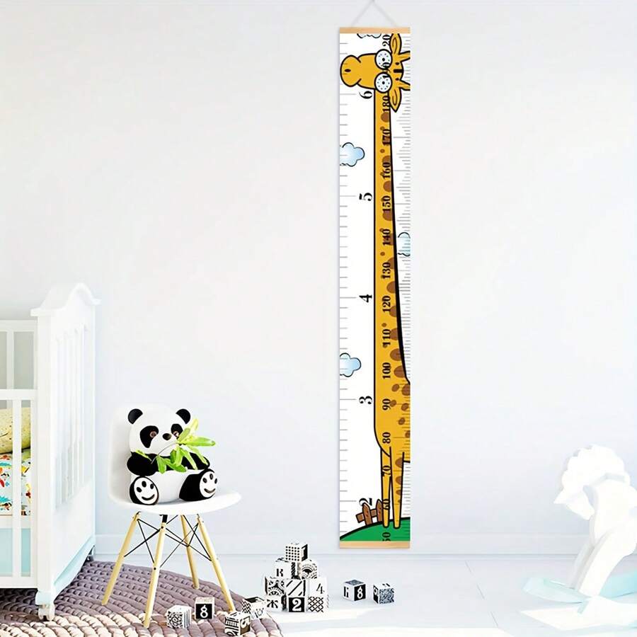 Growth Chart, Canvas Height Chart Ruler Removable Wood Hanging Wall ...