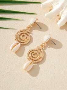 1 para letnich kolczyków w stylu muszli i rozgwiazdy w stylu oceanu plażowego, kolczyki z motywem życia morskiego dla kobiet, idealne na plażowe wakacje dla kobiet, idealny prezent dla niej na święta