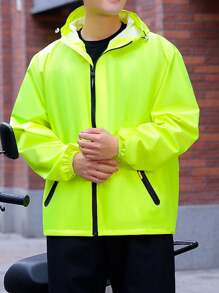 Chaqueta protección solar fluorescente verde para hombre, delgada, transpirable, secado rápido, anti-UV, de piel de seda de hielo para deportes de pesca, verano
