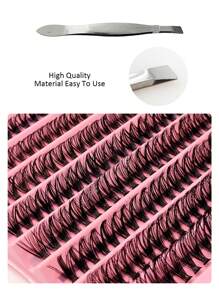 Asiteo 200pcs DIY False Eyelashes Set, Includes Tweezers, Makeup Tools, Cluster Lashes, Natural Look, Thick Look, Individual Lashes, Lash Clusters, Individual Lashes, False Eyelashes - Multicolor - View 3