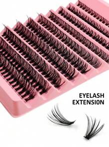 Asiteo 200pcs DIY False Eyelashes Set, Includes Tweezers, Makeup Tools, Cluster Lashes, Natural Look, Thick Look, Individual Lashes, Lash Clusters, Individual Lashes, False Eyelashes - Multicolor - View 5