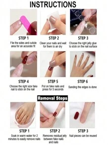 10Pcs Handmade Press On Nail False Nail Fake Nail Tip Nail Stickers Rhinestone Decor French White Butterfly Short Eye Cat 3D Creative Funny Comic Flower Floral Cute Modern Japanese Style Women And Girl Wedding White Black Red Pink Gift Press On Nails Nail Supplies Nails - Pink - View 4